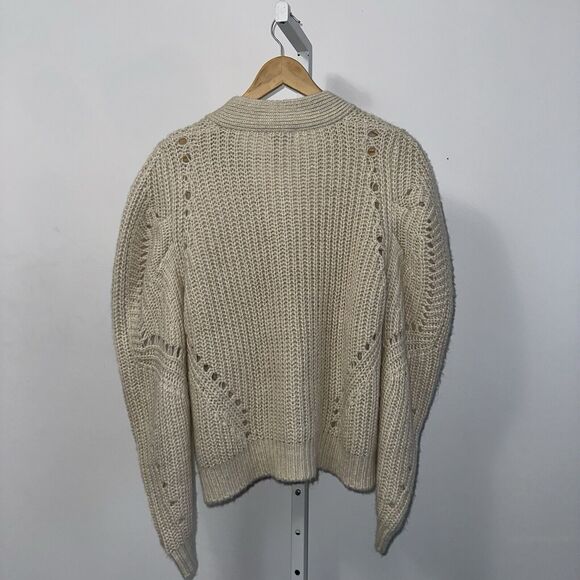 Driftwood Ivory Emie Knitted Cardigan Sweater Size XL NWT Balloon Sleeves - Picture 12 of 15